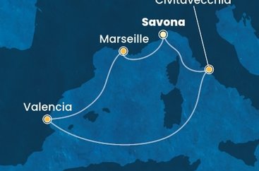 Itálie, Francie, Španělsko ze Savony na lodi Costa Pacifica