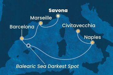 Itálie, Francie, Španělsko ze Savony na lodi Costa Toscana