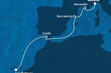 Itálie, Francie, Španělsko ze Savony na lodi Costa Fortuna