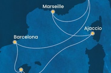 Itálie, Španělsko, Francie ze Savony na lodi Costa Favolosa