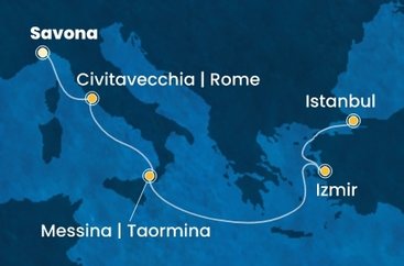 Itálie, Turecko ze Savony na lodi Costa Fortuna