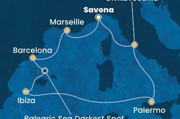 Itálie, Francie, Španělsko ze Savony na lodi Costa Smeralda