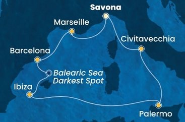 Itálie, Francie, Španělsko ze Savony na lodi Costa Smeralda