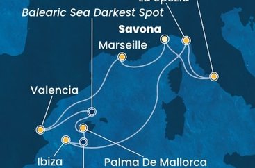 Itálie, Francie, Španělsko ze Savony na lodi Costa Pacifica