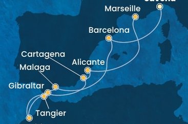 Itálie, Španělsko, Maroko, Velká Británie, Francie ze Savony na lodi Costa Pacifica