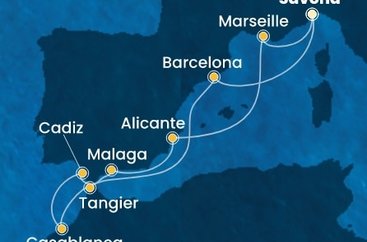 Itálie, Španělsko, Maroko, Francie ze Savony na lodi Costa Diadema