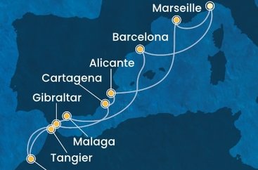 Itálie, Španělsko, Maroko, Velká Británie, Francie ze Savony na lodi Costa Pacifica
