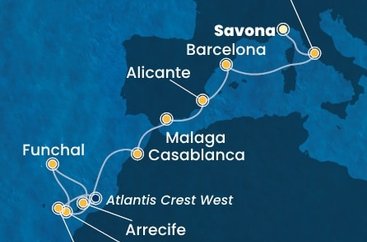 Itálie, Španělsko, Maroko, Portugalsko ze Savony na lodi Costa Pacifica