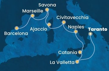 Itálie, Malta, Francie, Španělsko na lodi Costa Serena