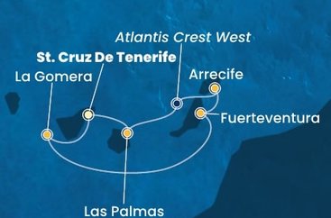 Španělsko, La Gomera z Tenerife na lodi Costa Fortuna