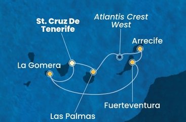 Španělsko, La Gomera z Tenerife na lodi Costa Fortuna