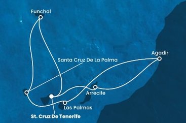 Španělsko, Maroko, Portugalsko z Tenerife na lodi Costa Fortuna