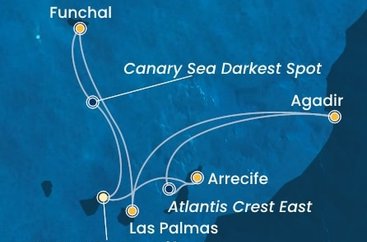 Španělsko, , Maroko, Portugalsko z Tenerife na lodi Costa Fortuna