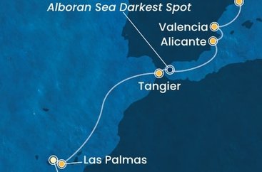 Tenerife, Gran Canaria, Maroko, , Španělsko z Tenerife na lodi Costa Toscana