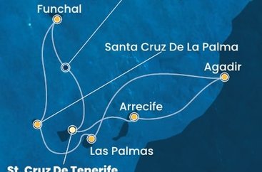 Španělsko, Maroko, Portugalsko z Tenerife na lodi Costa Fortuna