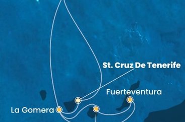 Španělsko, La Gomera, Portugalsko z Tenerife na lodi Costa Pacifica