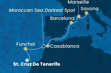 Španělsko, Portugalsko, , Maroko, Francie, Itálie z Tenerife na lodi Costa Fortuna