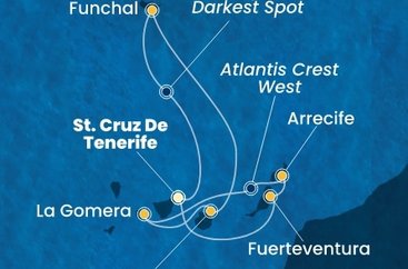 Španělsko, La Gomera, Portugalsko z Tenerife na lodi Costa Pacifica