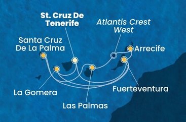 Španělsko, La Gomera z Tenerife na lodi Costa Pacifica