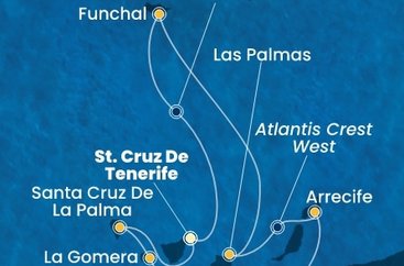Španělsko, La Gomera, Portugalsko z Tenerife na lodi Costa Fortuna