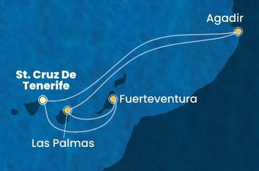 Španělsko, Maroko z Tenerife na lodi Costa Smeralda