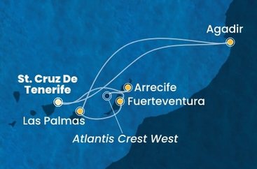 Španělsko, Maroko z Tenerife na lodi Costa Smeralda