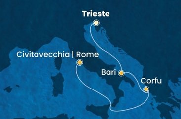 Itálie, Řecko na lodi Costa Deliziosa