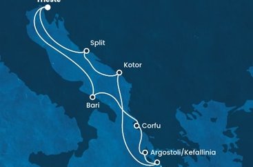 Itálie, Řecko, Černá Hora, Chorvatsko na lodi Costa Deliziosa