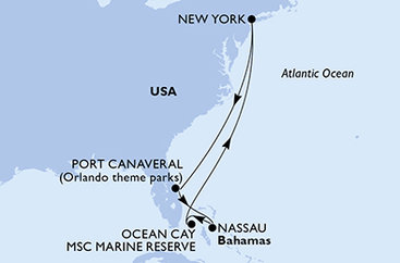 USA, Bahamy z New Yorku na lodi MSC Meraviglia USA, Bahamy z New Yorku na lodi MSC Meraviglia