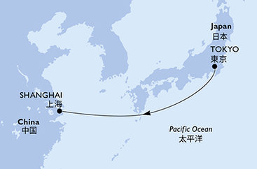 Japonsko, Čína z Tokia na lodi MSC Bellissima