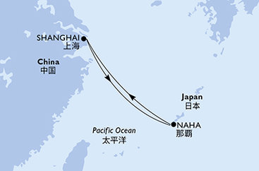 Čína, Japonsko ze Šanghaje na lodi MSC Bellissima