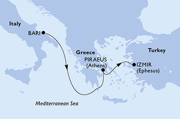 Itálie, Řecko, Turecko z Bari na lodi MSC Sinfonia