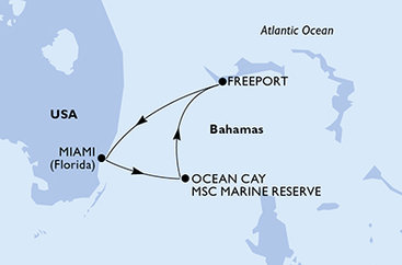 USA, Bahamy z Miami na lodi MSC Meraviglia