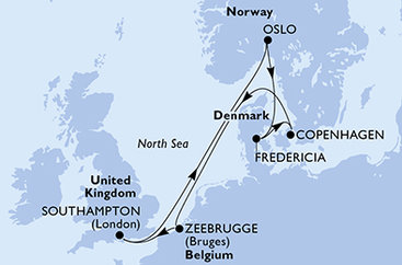 Velká Británie, Norsko, Dánsko, Belgie ze Southamptonu na lodi MSC Meraviglia Velká Británie, Norsko, Dánsko, Belgie ze Southamptonu na lodi MSC Meraviglia