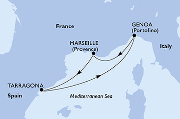 Itálie, Francie, Španělsko z Janova na lodi MSC Magnifica