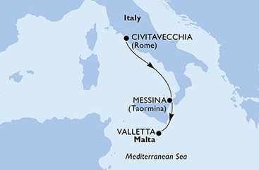 Itálie, Malta z Civitavecchia na lodi MSC World Europa