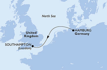 Německo, Velká Británie z Hamburku na lodi MSC Preziosa