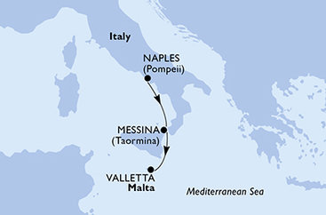 Itálie, Malta z Neapole na lodi MSC World Europa