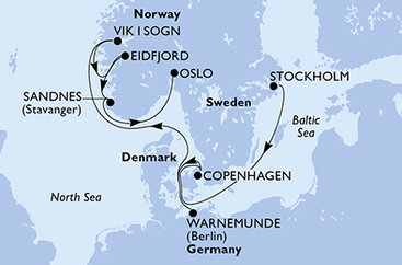 Švédsko, Dánsko, Německo, Norsko ze Stockholmu na lodi MSC Magnifica