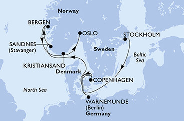 Švédsko, Dánsko, Německo, Norsko ze Stockholmu na lodi MSC Magnifica