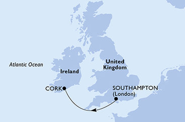 Velká Británie, Irsko ze Southamptonu na lodi MSC Virtuosa