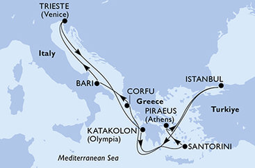 Turecko, Řecko, Itálie z Istanbulu na lodi MSC Fantasia