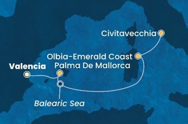 Španělsko, Itálie z Valencie na lodi Costa Pacifica