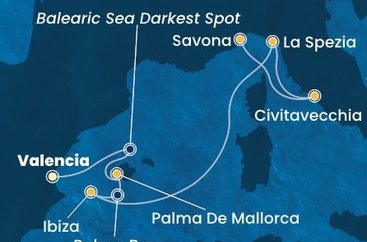 Španělsko, Itálie z Valencie na lodi Costa Pacifica