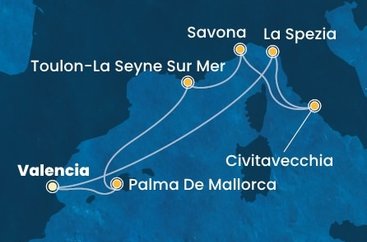 Španělsko, Itálie, Francie z Valencie na lodi Costa Pacifica