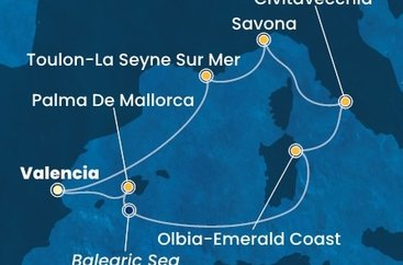Španělsko, Itálie, Francie z Valencie na lodi Costa Pacifica