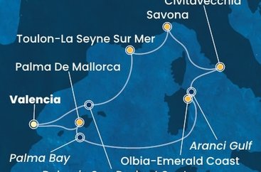 Španělsko, Itálie, Francie z Valencie na lodi Costa Pacifica