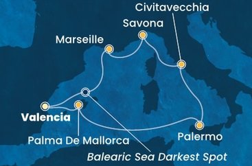 Španělsko, Itálie, Francie z Valencie na lodi Costa Pacifica