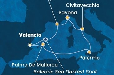 Španělsko, Itálie, Francie z Valencie na lodi Costa Pacifica