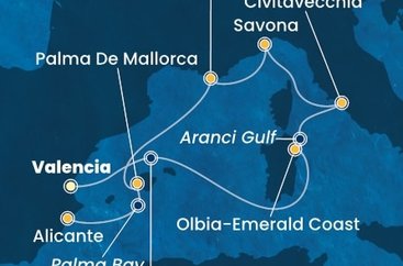 Španělsko, Itálie, Francie z Valencie na lodi Costa Pacifica